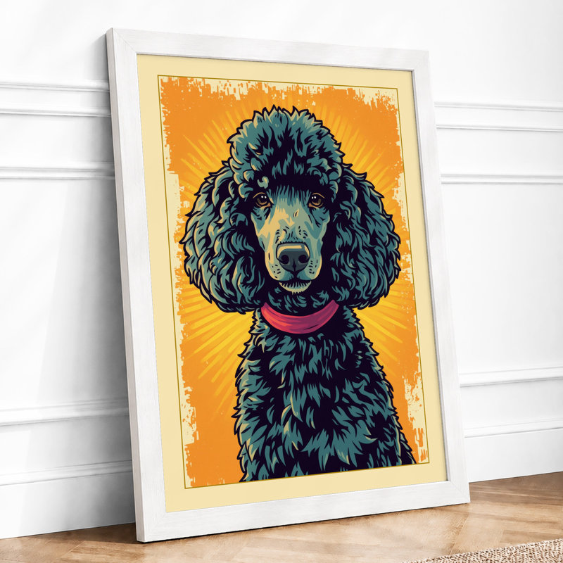 Poodle Portrait Modern - Framed Print, A4 - 29.7 x 21.0 cm, White