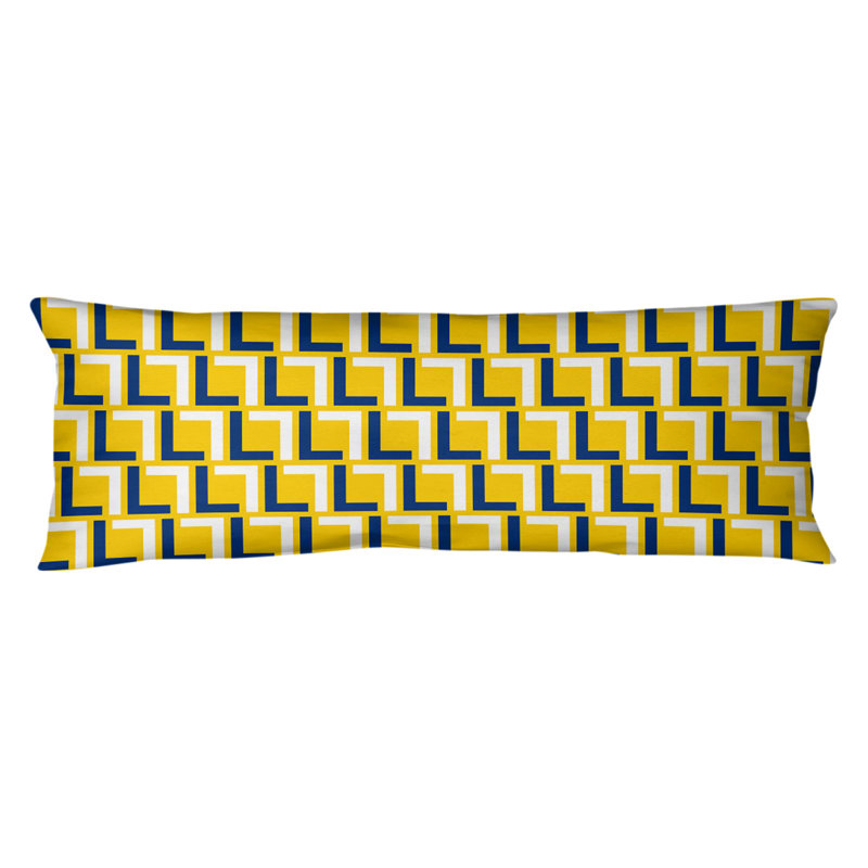 Oreiller de soutien moyen en polyester LA, Bleu royal / blanc / or, polyester