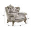 Chaise Libertee avec coussin, tissu beige et finition champagne