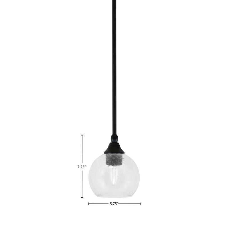 Stem Hung Mini Pendant With 5.75" Glass, Clear