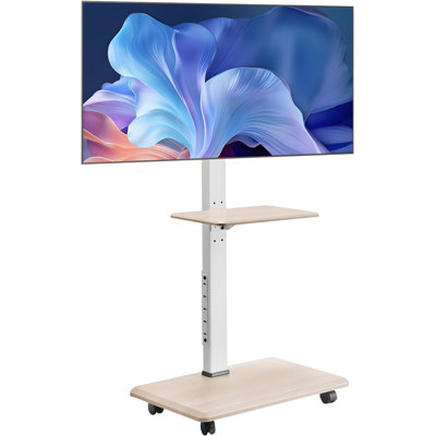 Mobile TV Stand With Wheels For 32-70 Inch Tvs, Height Adjustable Cart With 25° Rotation, Locking Casters And Cable Management, Supports Up To 88 Lbs For Living Room, Bedroom, Office
