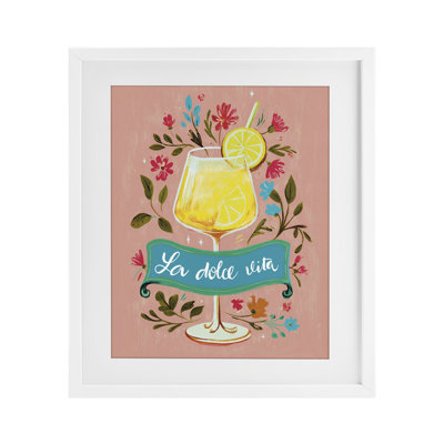 Lemon Cocktail Sweet Life Framed Print Under Glass, design by Yen
