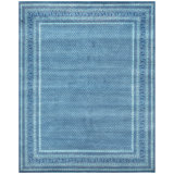 Hand Knotted Geometric Area Rug in Blue/White