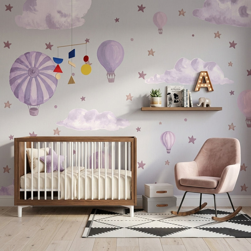 Décoration murale amovible pour chambre d'enfant, Peler et coller, 200 po x 120 po