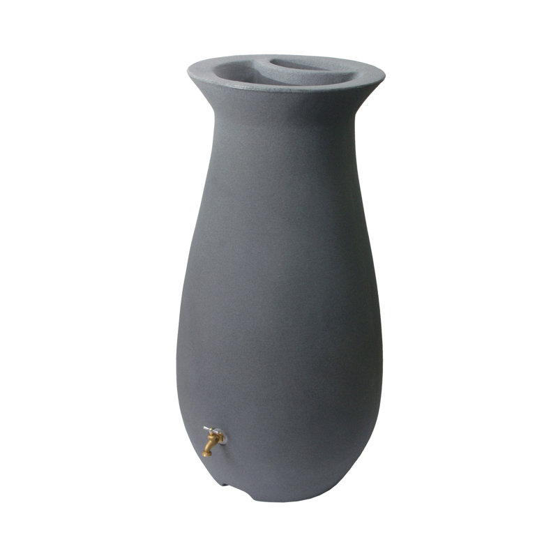 EcoCascata Rain Barrel, 65 Gallon, Charcoal