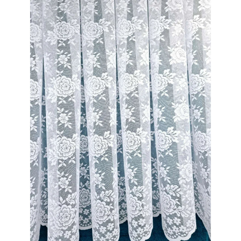 Floral Ruffled Cafe Curtain, 152cm W x 60cm L