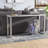 Pangea Home Jaylen Clark Console Table – Modern Entryway & Living Room Console in Brushed Steel