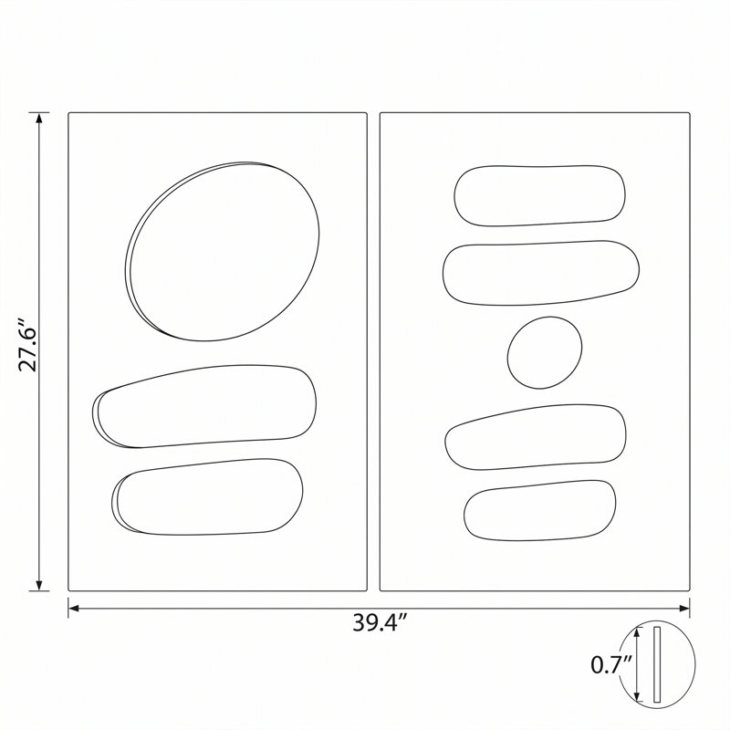 Décoration murale géométrique moderniste découpée (lot de 2)