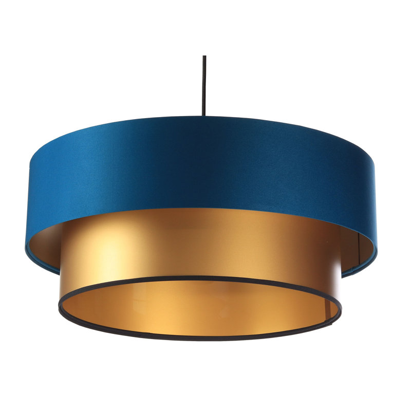Shandra 1 - Light Black Drum Pendant, 20" H x 40" W x 40" D, Blue