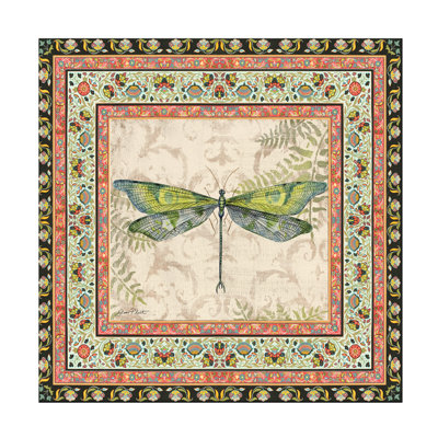  Wrapped Canvas Wall Art - Jean Plout 'Bohemian Dragonfly 2' Wall Art for Living Room, Bedroom, or Office Décor - 14x14