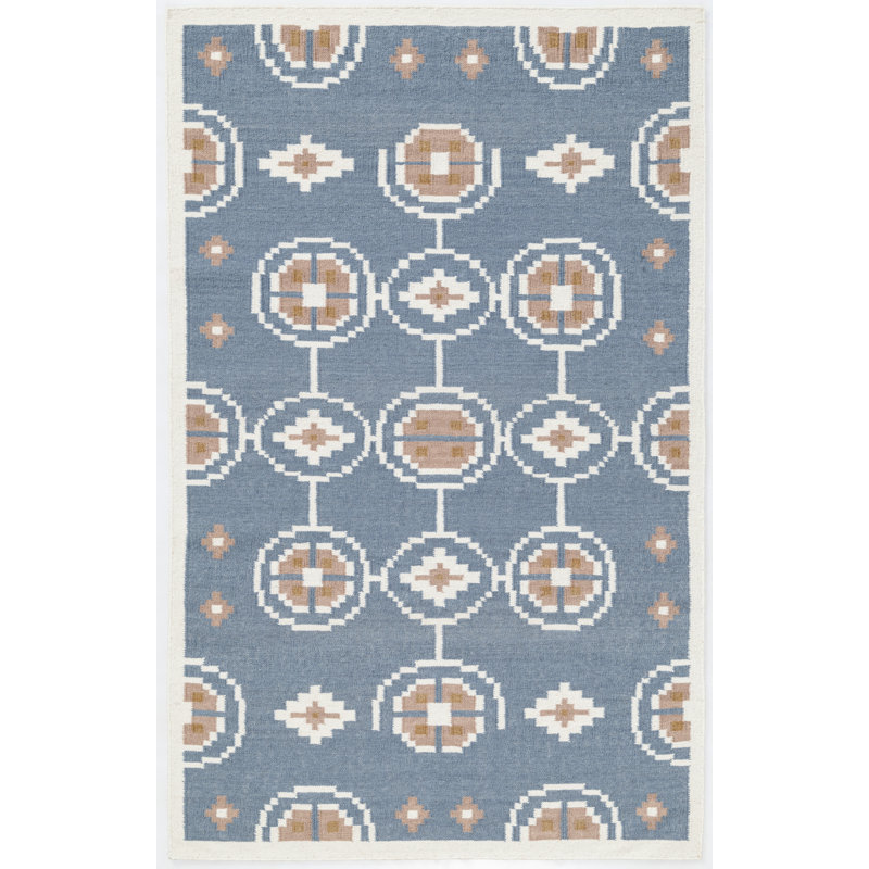 Tapis d'intérieur en laine Heidi, Bleu, 2 pi 6 po x 8 pi