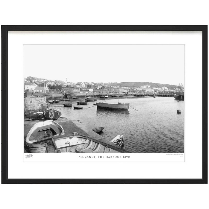 Penzance, The Harbour 1890 - Single Picture Frame Print, 28cm H x 36cm W x 2.3cm D