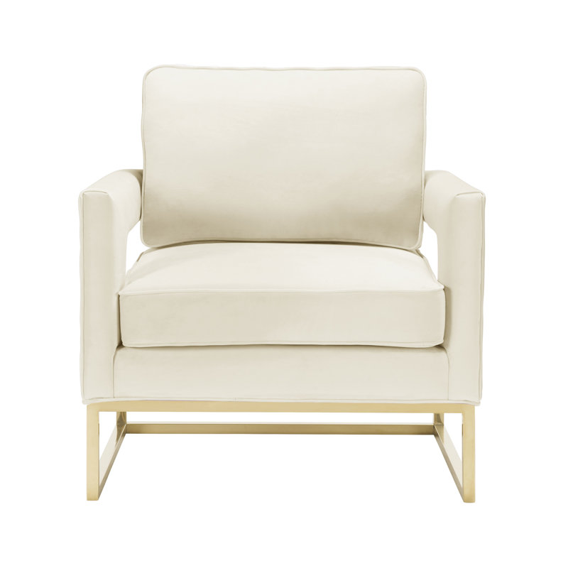 Avery Velvet Armchair, Cream