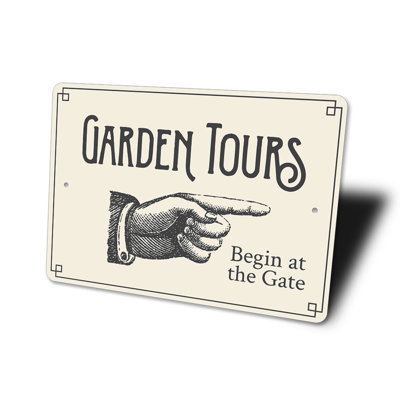 Panneau directionnel en aluminium Garden Tours