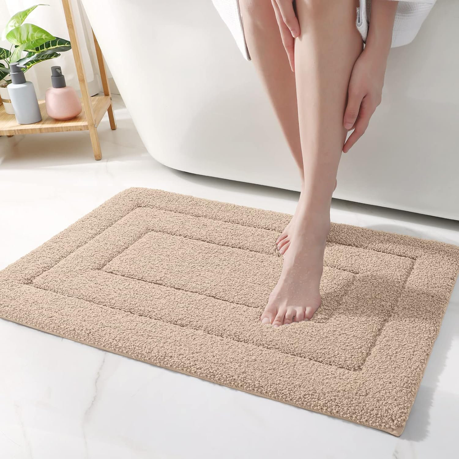 Egista Solid Color Bath Rug Ebern Designs Color: Dark Gray, Size: 43 L x 24 W