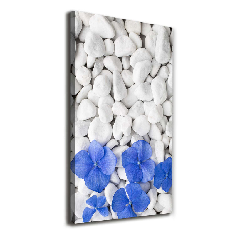 Hydrangea Stones - Wrapped Canvas Print