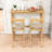 3- Piece Rectangular Wood Bar Height Dining Set with Upholstered Chairs-1064692364