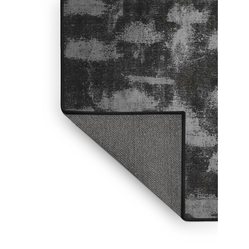 Tapis gris/zone noire contemporaine, Rectangle 6 pi x 9 pi