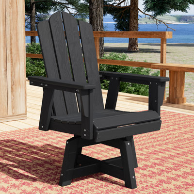 Black Plastic HDPE Swivel Adirondack Chair