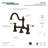 Kingston Brass Restoration Two-Handle 3-Hole Deck Mount Bridge Bathroom Faucet with Brass Pop-Up-11177453