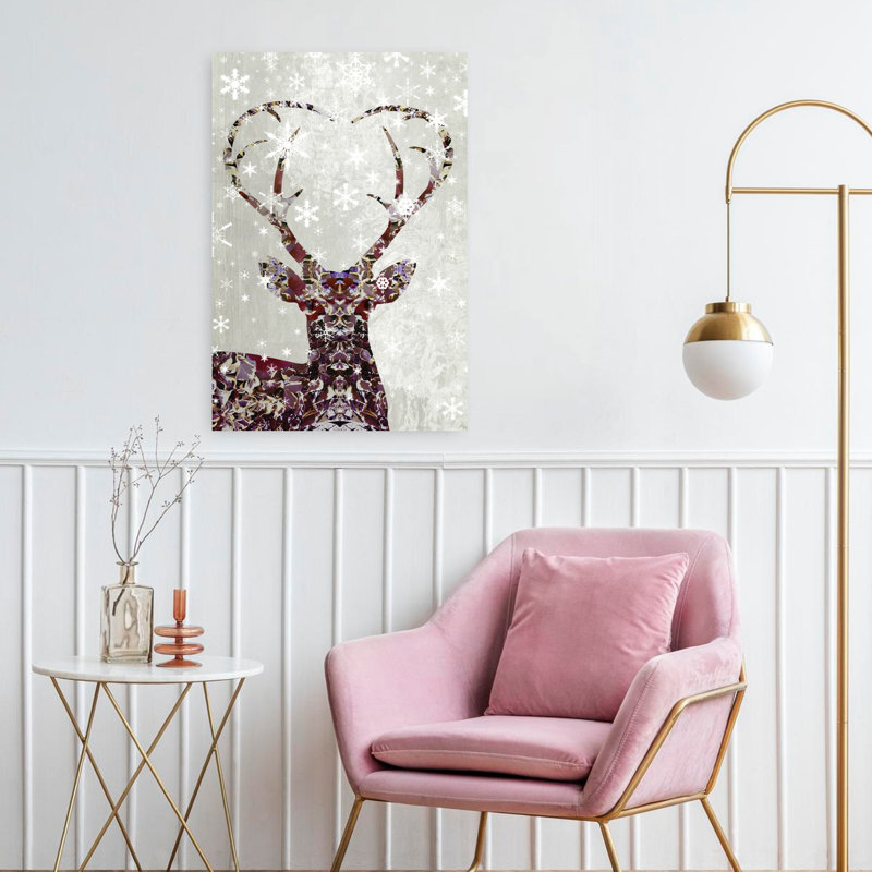 Contemporary Art Elegant Peaceful Serene Deer Forest Nature Wall Art by Angelo Cerantola - Wrapped Canvas Print