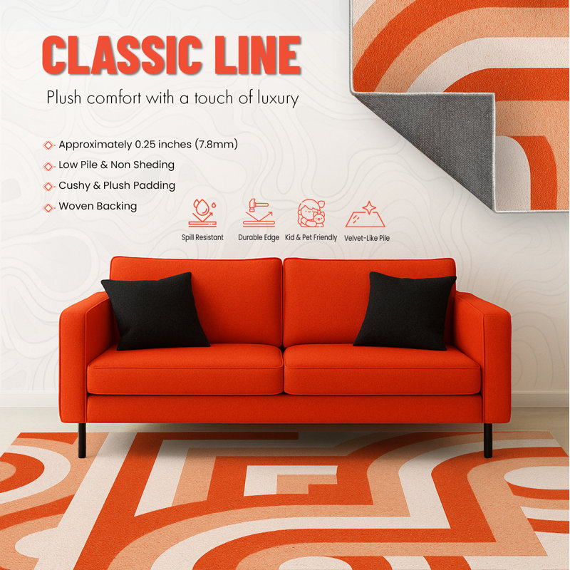 Tapis géométrique gris, Rectangle de 6 pi x 9 pi
