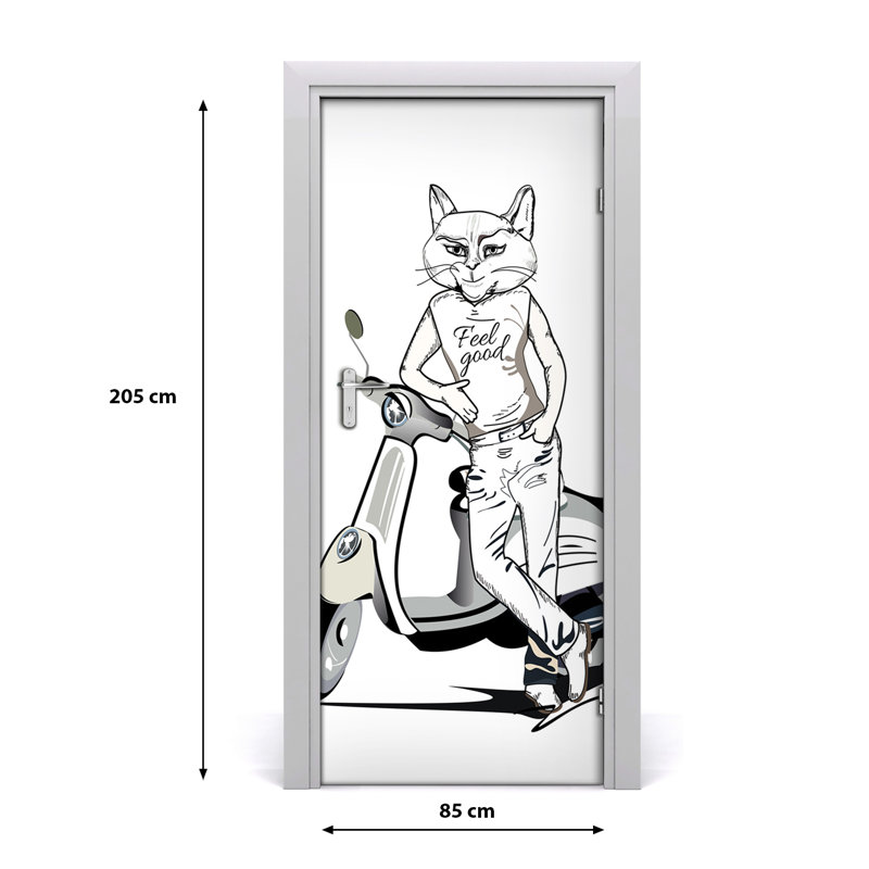 Cat Man Door Decal