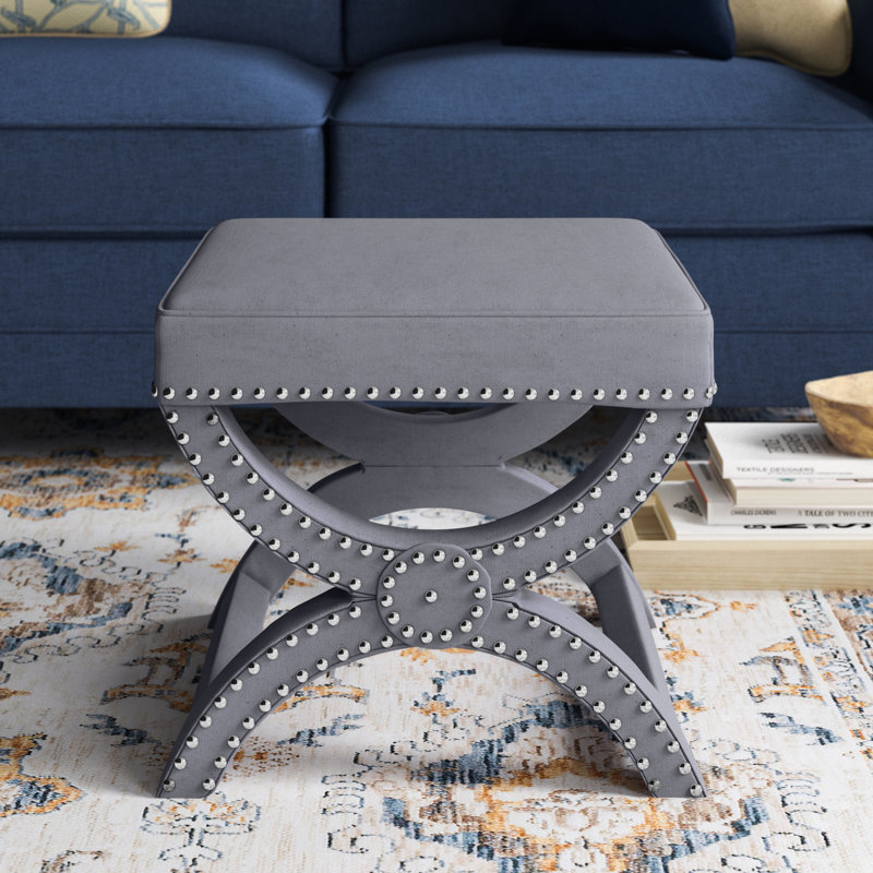 Repose-pieds standard carré de 21,3 po Miamisburg, Lin gris