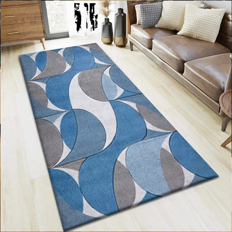 Modern Luxury Geometric Design Rugs Soft Large Area Rugs Floor Mat Colorful Living Room Bedroom Carpet, Runner 60 x 220cm