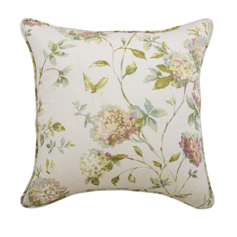 Adna Floral Square Cushion, Natural