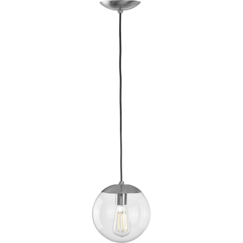Chanie 1 - Light Single Pendant, Brushed Nickel, 8.75" H x 8" W x 8" D