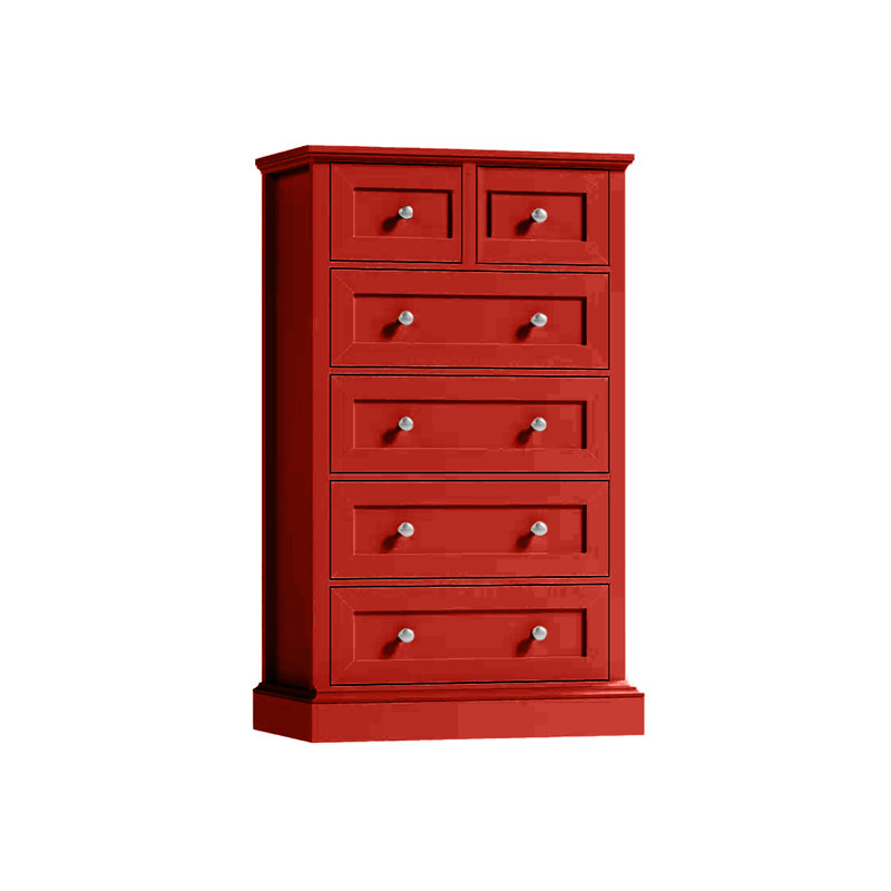 Commode 6 tiroirs Modern, Rouge persimmon