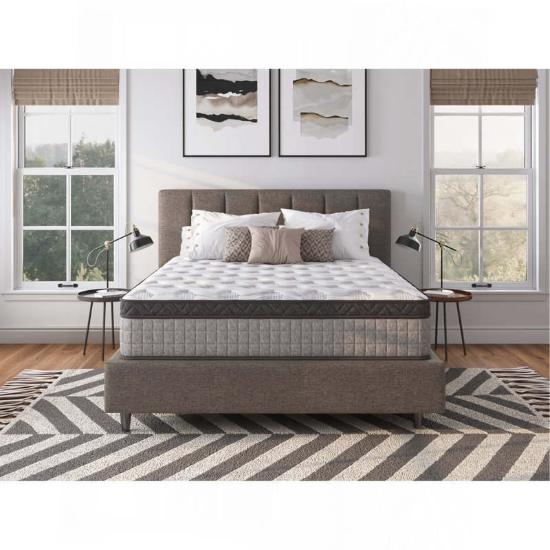 Matelas en mousse à mémoire de forme avec ressorts et gel rafraîchissant, soulagement de la pression et isolement du mouvement