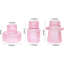 Ensemble de 3 porte-bougies roses en verre pour bougies coniques, bougies piliers et bougies chauffe-plat roses-122597757