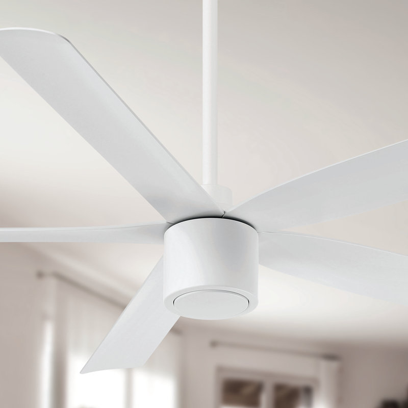 Ventilateur de plafond 5 pales avec télécommande RAVian (sans lumière), 60", Blanc mat