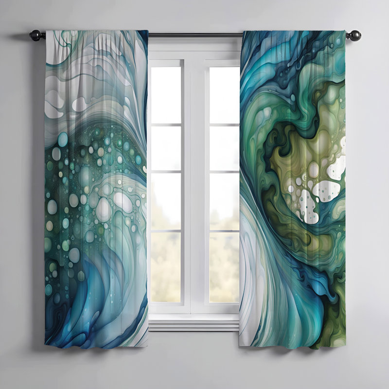 Paire de rideaux semi-transparents en polyester Gladyce, L 40 po x L 61 po