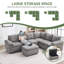 Repose-pieds de rangement modulaire 30 po en chenille pour canapé modulaire modulaire-1278315272