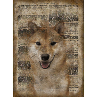 Shiba Vintage Paper - No Frame Print