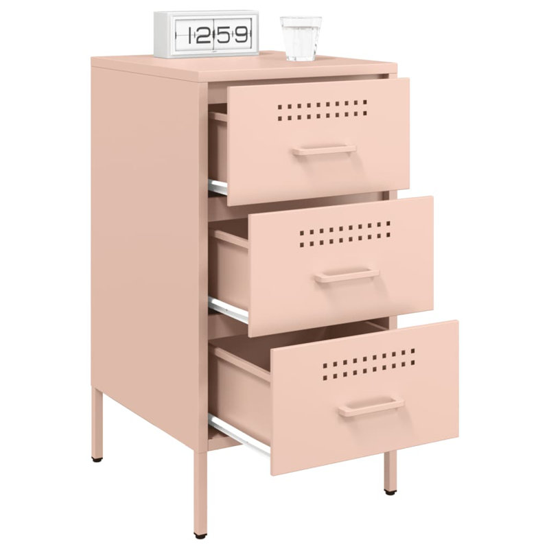 Bedside Cabinets 2 pcs 36x39x68 cm Steel, Pink