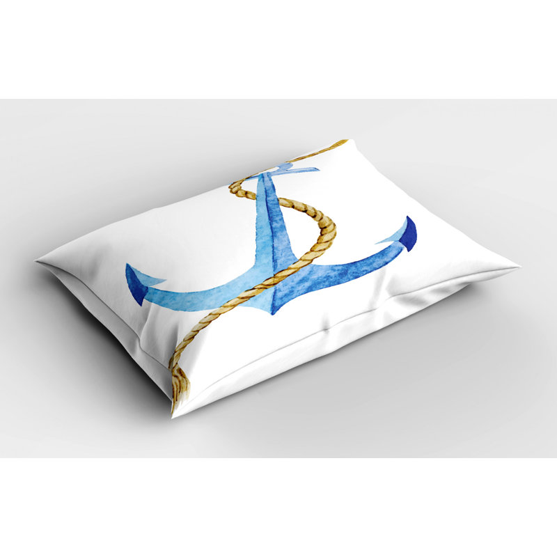 Blue Polyester Microfiber Piece Sham, Queen