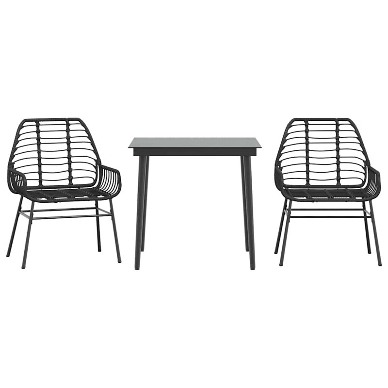 Garden Dining Set Brown And Black, 2, Black