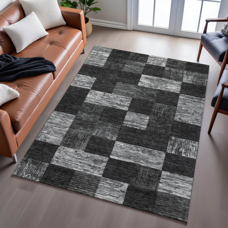 Premium Machine Washable Krause AMF1139 Geometric Rug, Rectangle 8' x 10'