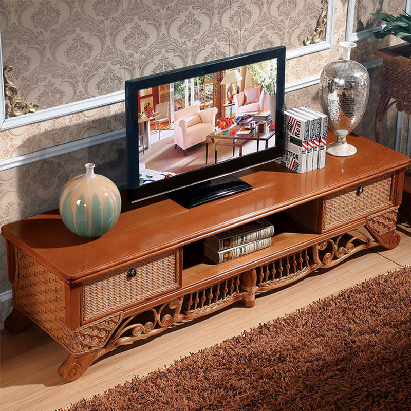 Meuble télé de style sud-est asiatique, 62.99"