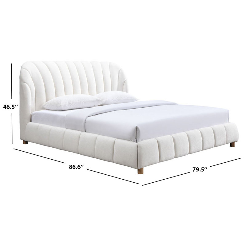 Tillie Channel Tufted Queen Bed, Ivory/Natural, RV King