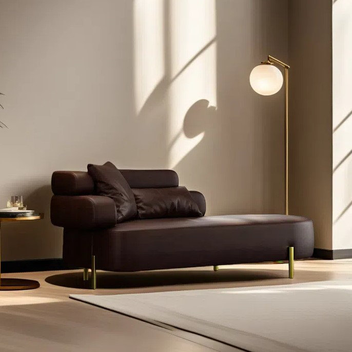 Chaise longue paresseuse à la fois simple et créative, Orienté à gauche (vu de face), Café
