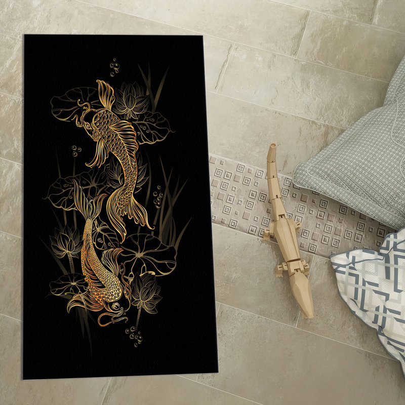 Tapis chic non tissé à motif floral pour rehausser votre esthétique intérieure avec son design complexe et ses couleurs vibrantes