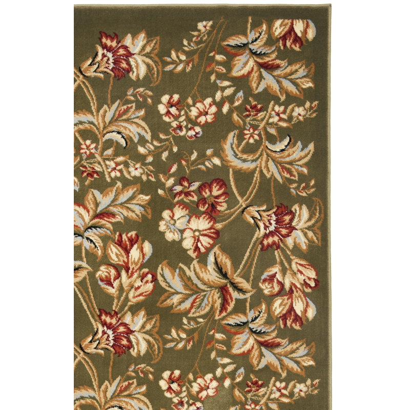 Tapis performance à motif floral Carolane, Tapis de couloir 2 pi 3 po x 12 pi