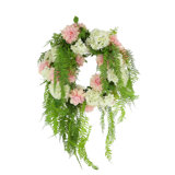 25" Spring Wreath with Dahlias, Hydrangeas and Hanging Ferns
