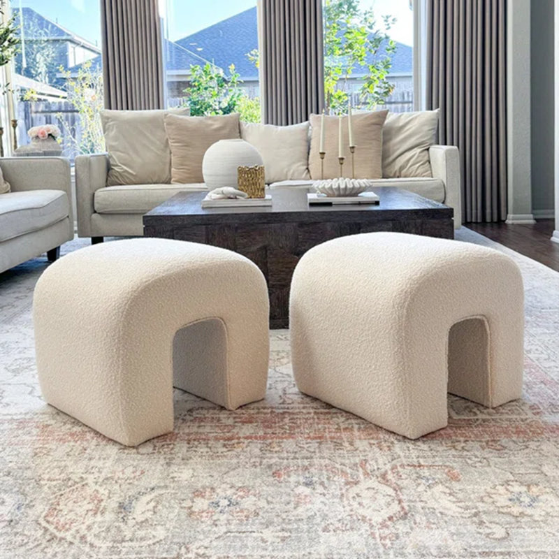 18" H Stain Resistant Boucle Ottoman