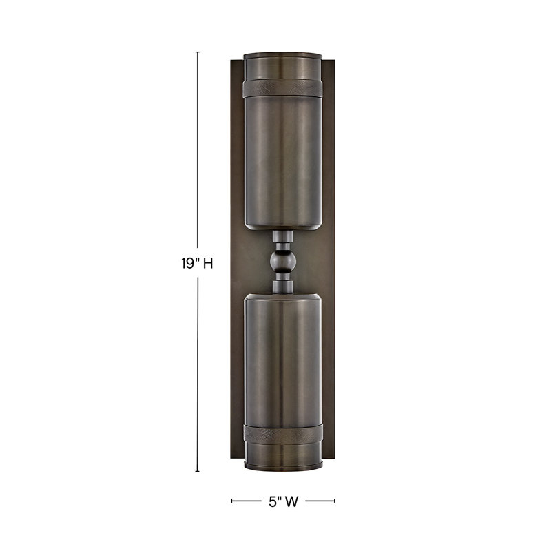Pratt 19" Aluminum Pivotable Wall Mount Lantern, Black Oxide